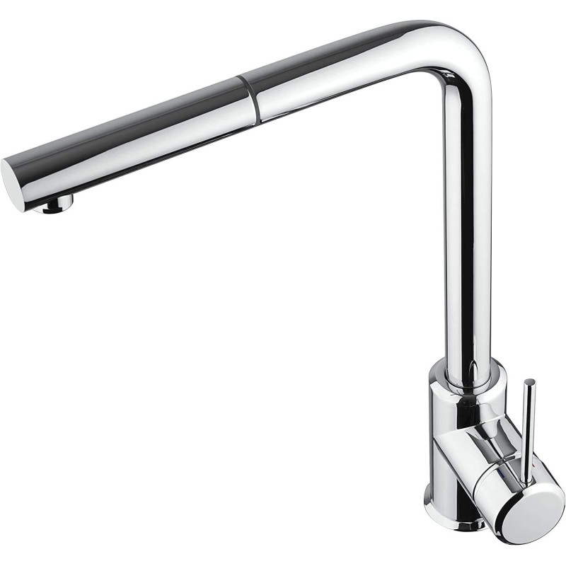 Kitchen taps with shower head Chrome colored kitchen sink mixer with pull-out shower Piralla Lion 0LI00103A21