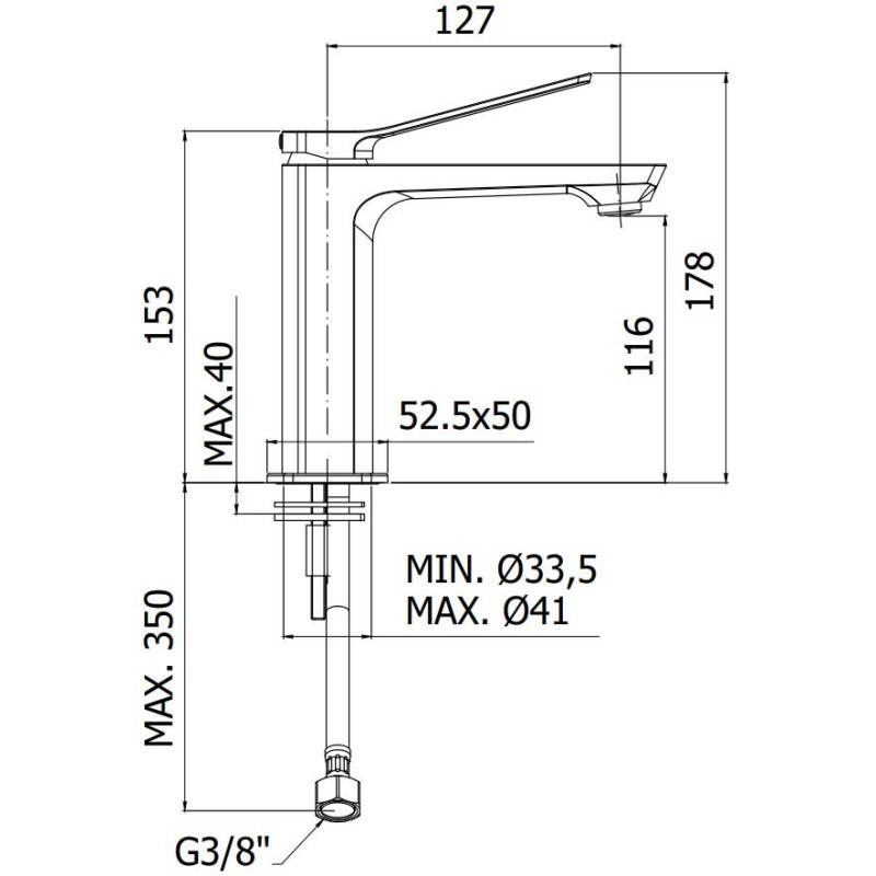 Rubinetti Lavabo Monoleva Miscelatore lavabo in ottone con leva inclinata colore cromo Paffoni TILT TI071CR