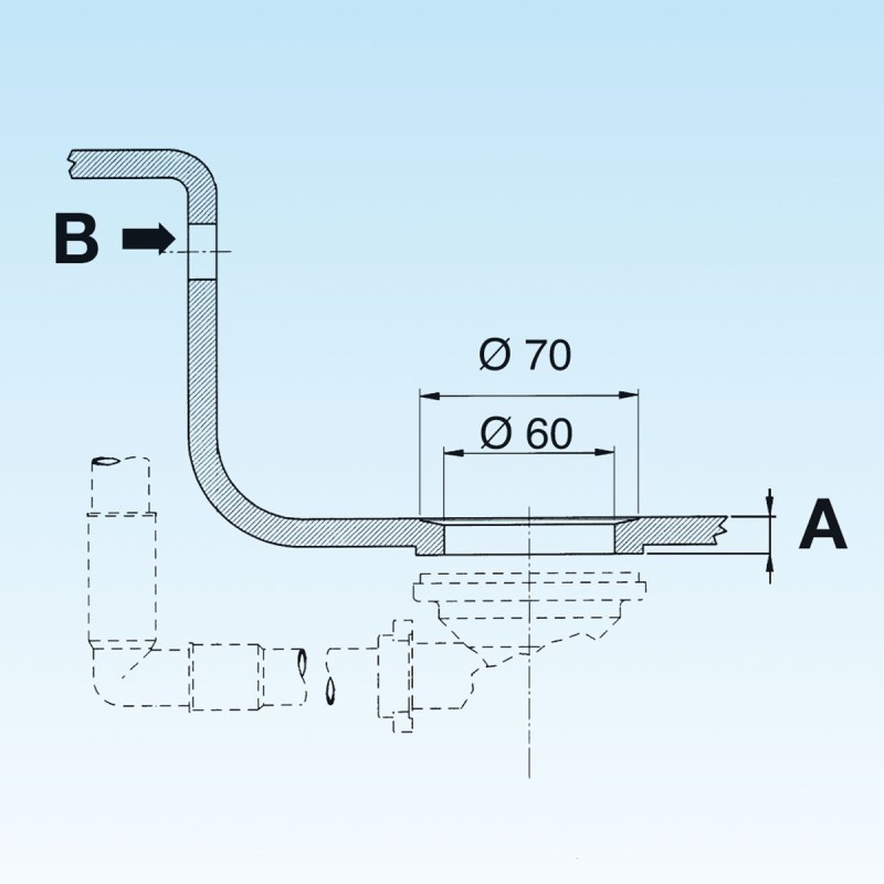 Drains for sinks Basket Mini for stainless steel sinks with Ø 60 hole LIRA 1754TPR