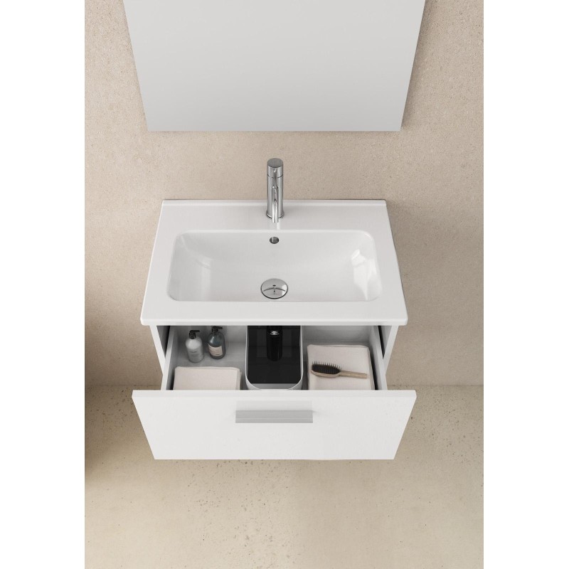 Meubles suspendus Meuble de salle de bain laqué blanc 80 cm Vitra MIASET80B