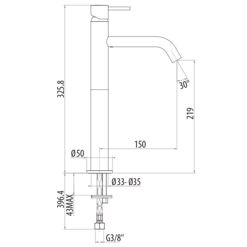 Rubinetti alti per bacinella Miscelatore per lavabo alto colore oro spazzolato Gattoni Easy 2384/23SG