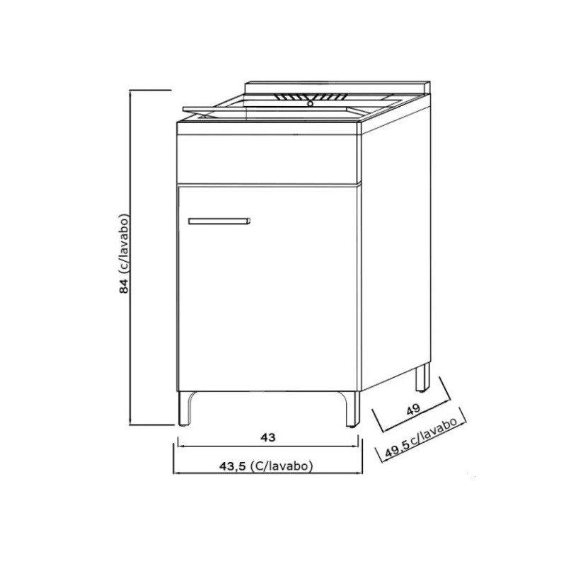 Meubles blanchisserie Meuble vasque 45 x 50 cm de couleur blanche Feridras Stella 799038