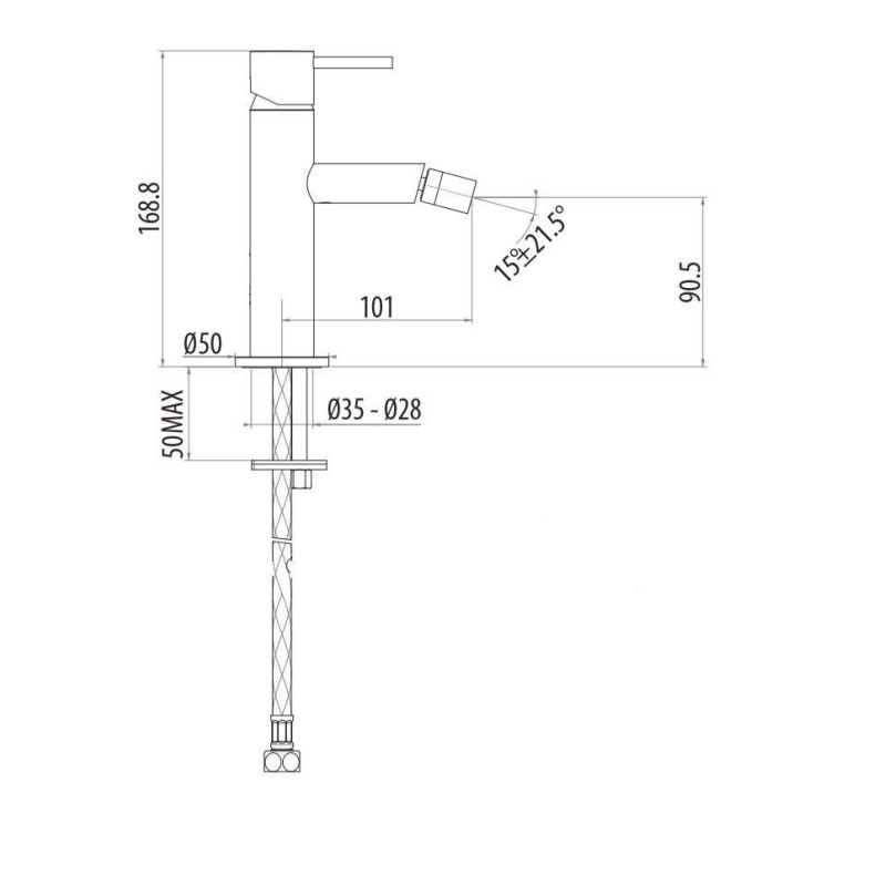 Badarmaturen Set Waschbecken- und Bidetmischer-Set in gebürsteter Goldfarbe Gattoni Easy KITEASYSG1