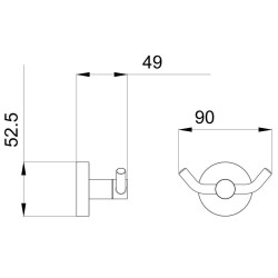 Toalleros Gancho doble para batas 90x49 mm I crolla Venezia 16058CR