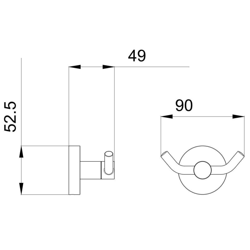 Porta Asciugamani Appendino porta accappatoio doppio da 90x49 mm I crolla Venezia 16058CR