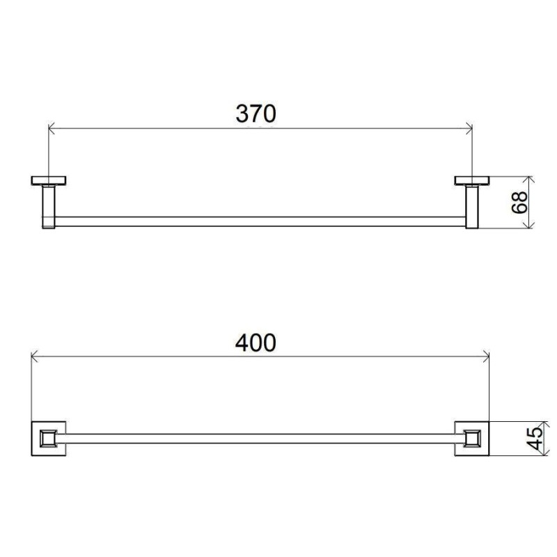 Towels rack 40 cm long towel rail in chrome color I Crolla Zurigo 16081CR