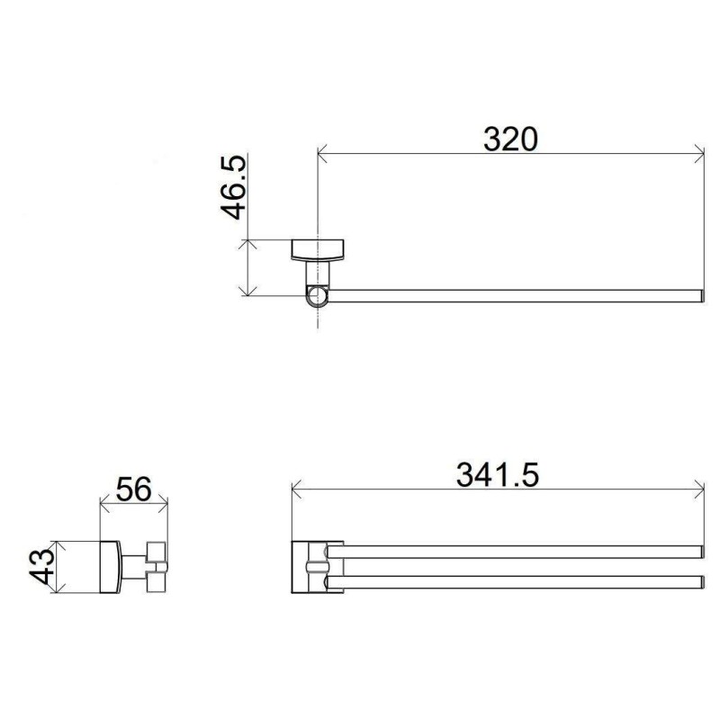 Set de accesorios de baño Conjunto de baño completo con toallero giratorio y lámpara de pie I Crolla Venezia KITVENEZIA4