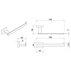 Set de accesorios de baño Conjunto de accesorios de baño con fijaciones incluidas I Crolla Zurigo KITZURIGO2