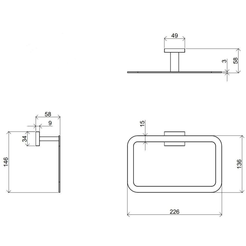 Set de accesorios de baño Composición de accesorios de baño con anillo de toalla I Crolla Zurigo KITZURIGO3