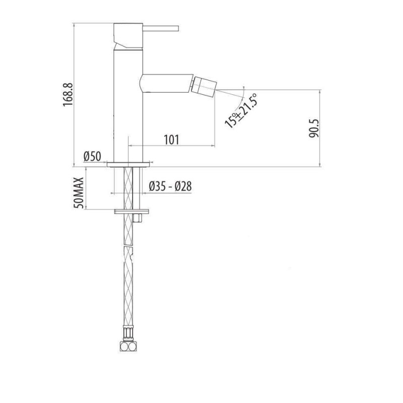 Bathroom Faucet Set Wall-mounted washbasin and bidet mixer set in brushed Gattoni Easy KITEASYSG3