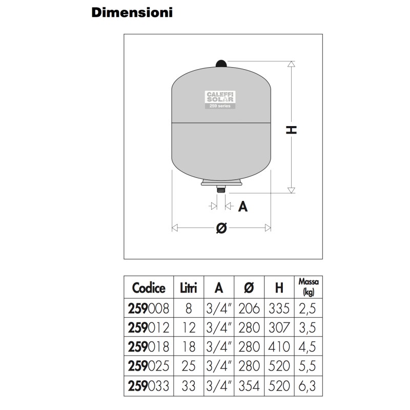 Ausdehnungsgefäß Ausdehnungsgefäße Caleffi 259