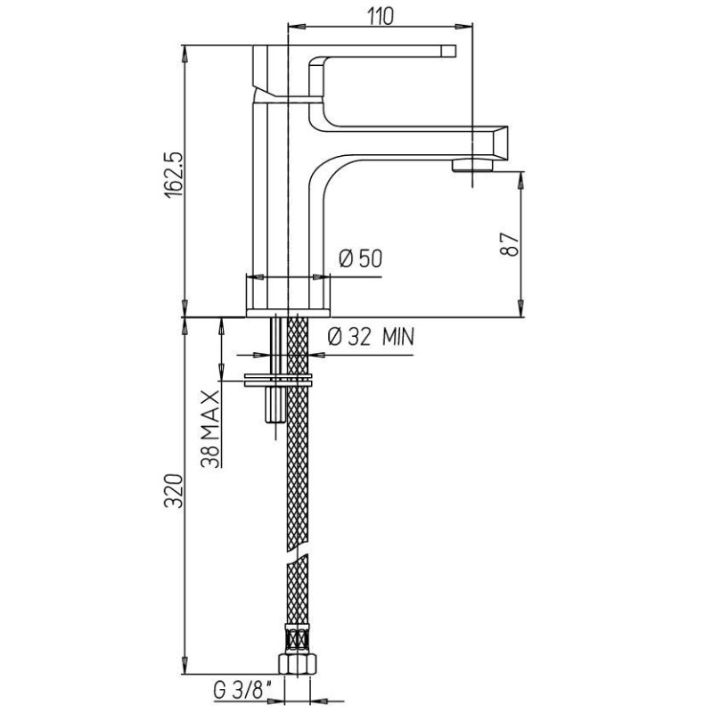 Grifos Lavabo Monomando Mezclador de lavabo de latón cromado sin desagüe Paini Ovo 86CR205