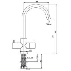 Traditionelle Küchenarmaturen Spültischmischer mit hohem verstellbarem Auslauf Paini Cox 78CR490