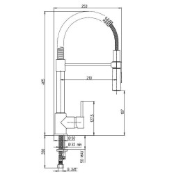 Robinets de cuisine avec ressort Mélangeur d'évier de cuisine avec tige magnétique réglable Paini Cox 78CR555