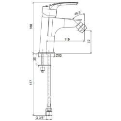 Einhebel-Bidetarmaturen Bidet-Einlochbatterie ohne Uberlaufgarnitur Paini Atomix 3.0 D1CR304G