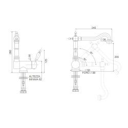 Rubinetti Cucina Sottofinestra Miscelatore lavello cucina canna abbattibile in stile retrò NICE 600034CR