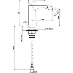 Single lever bidet taps Matt black bidet mixer Gattoni Avio AV05070NO