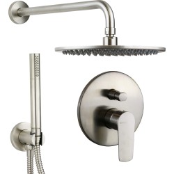 Full Shower Kit Complete shower kit in brushed steel color Gattoni Avio AV715/PDNS