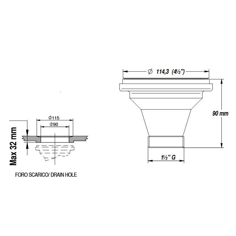 Drains for sinks Universal basket for kitchen sinks in satin steel color LIRA 1945.045