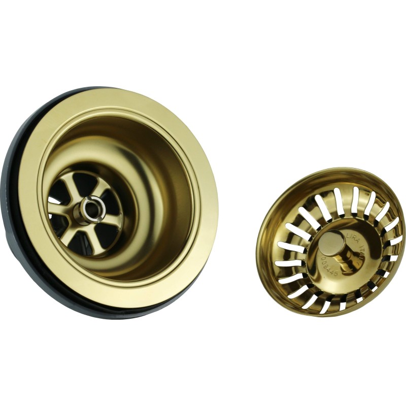 Drains for sinks Universal basket for kitchen sinks in gold color LIRA 1945.049