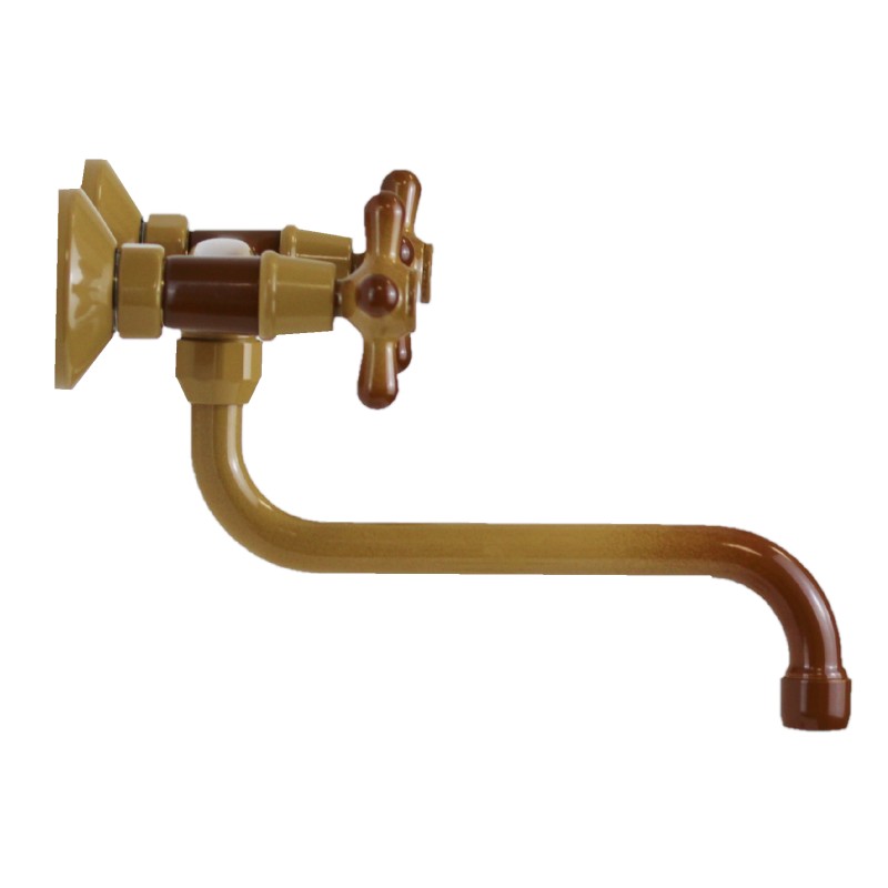 Wall-mounted kitchen taps Wall-mounted kitchen sink faucet in terra di Francia color Gattoni 7550/RE0T