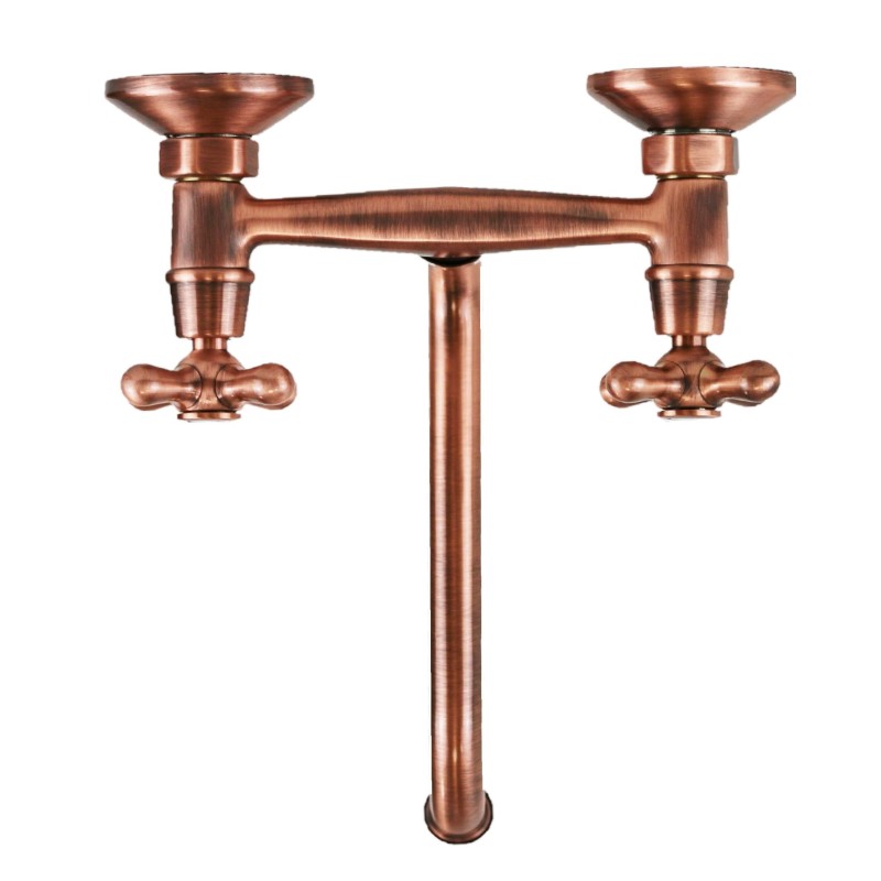 Wall-mounted kitchen taps Wall-mounted kitchen sink faucet copper color color Gattoni 7550/RER0