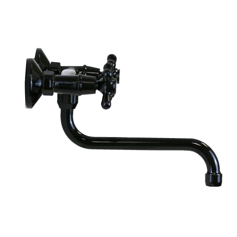 Wall-mounted kitchen taps Wall-mounted kitchen sink faucet black color Gattoni 7550/RE0N