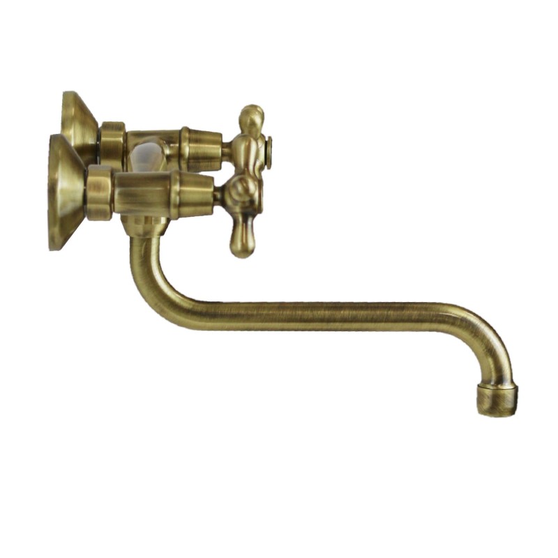 Wall-mounted kitchen taps Wall-mounted kitchen sink faucet bronze color Gattoni 7550/REV0