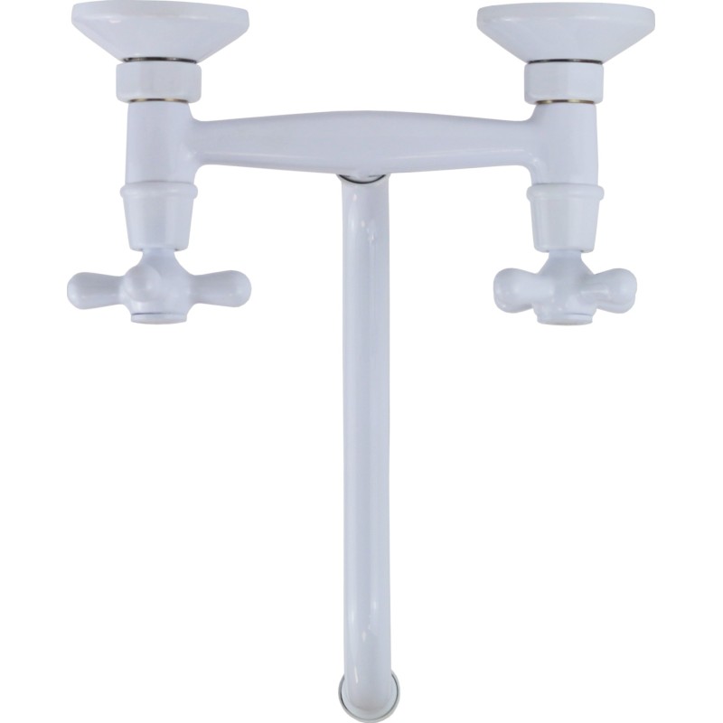 Wall-mounted kitchen taps Wall-mounted kitchen sink faucet white color Gattoni 7550/RE01