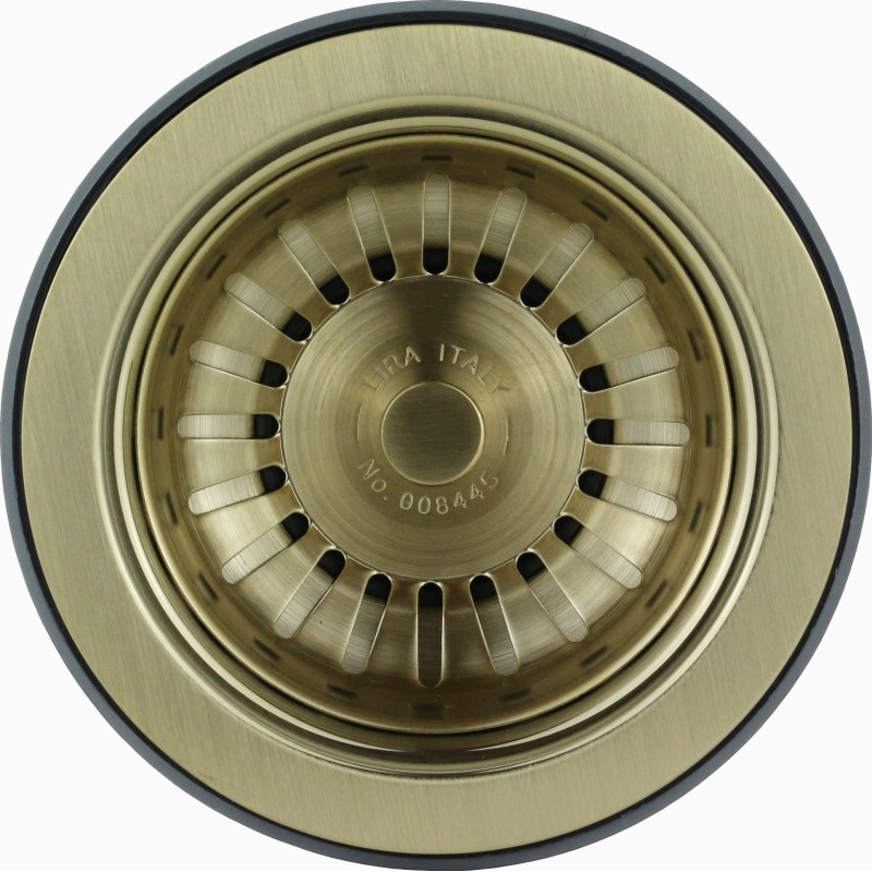 Drains for sinks Universal basket for kitchen sinks in brushed gold color LIRA 1945.130