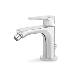 Single lever bidet taps 122 mm high bidet mixer with 1"1/4 pop-up waste Newform Linfa II 69425