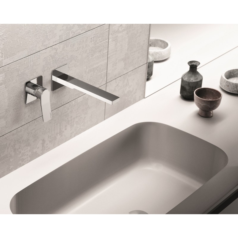 Grifo lavabo de pared Mezclador de lavabo de pared con 2 placas de salida 15 cm Paffoni TILT TI104CR70