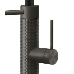 Robinets avec douche amovible Gessi Rubinetterie Mitigeur de cuisine en métal brossé noir Meccanica 60012-707