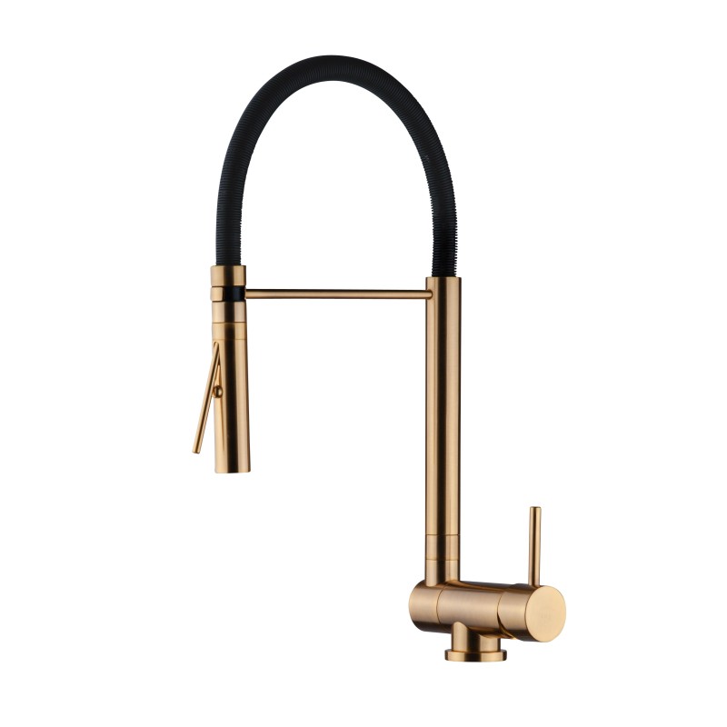 Spandrel kitchen taps Kitchen mixer with folding spout in gold and black color Nice 2934M1OSN