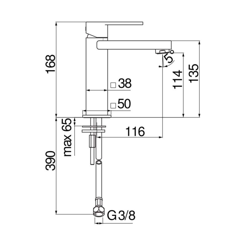 Einhebelmischer Waschtischmischer mit Chrom-Finish Nobili Loop LP90118/2CR