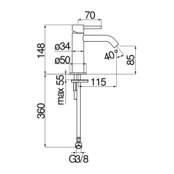 Robinets de lavabo à levier unique Mitigeur lavabo avec bec haut Nobili Acquerelli AQ93118/17CR