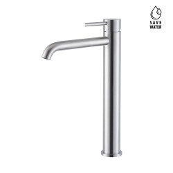 Washbasin taps High countertop basin mixer without waste with long spout Newform X-STEEL 69615X