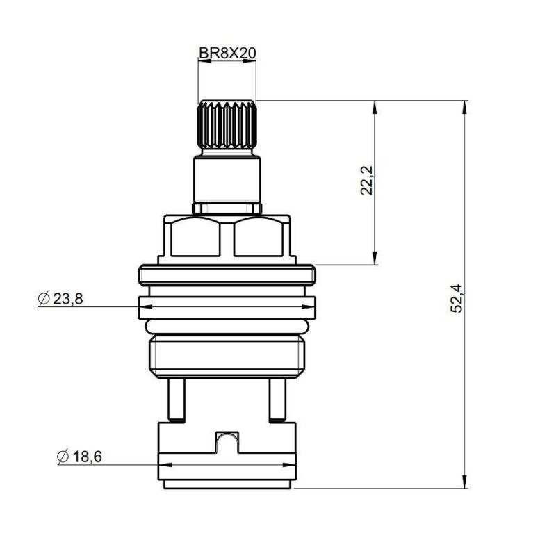 Keramikwerk für Wasserhähne Ersatzmechanik rechte Ausführung für Wasserhähne Paini 53CC581AD