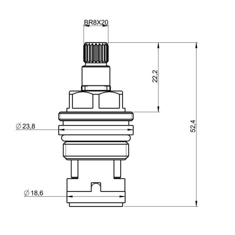 Keramikwerk für Wasserhähne Ersatzmechanismus 1/2 "linke Version für Wasserhähne Paini 53CC581AS