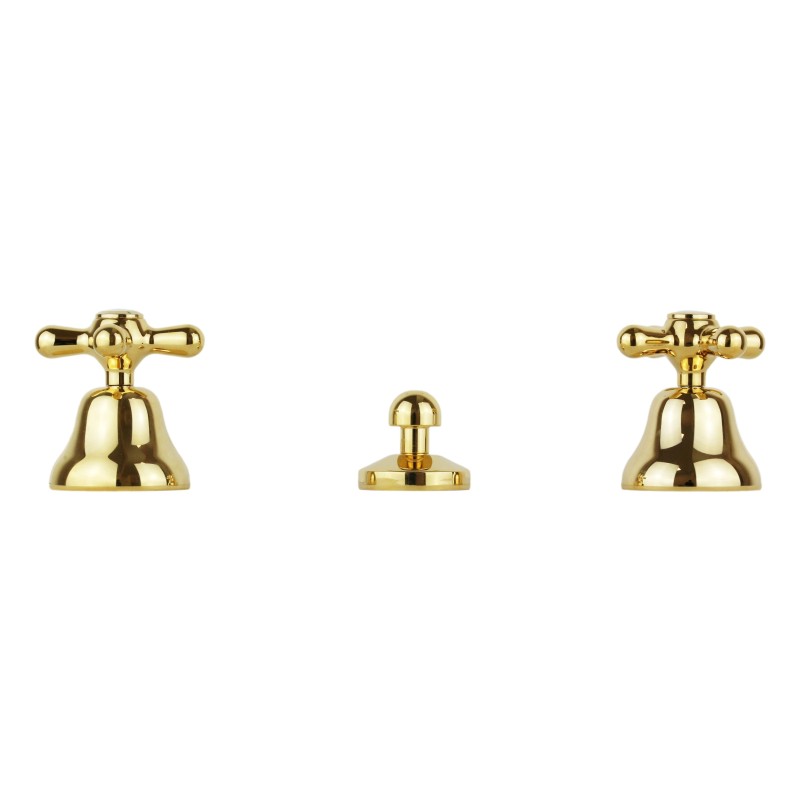 Three holes bidet battery 3-hole bidet tap in gold color Gattoni Calypso 1114150D0