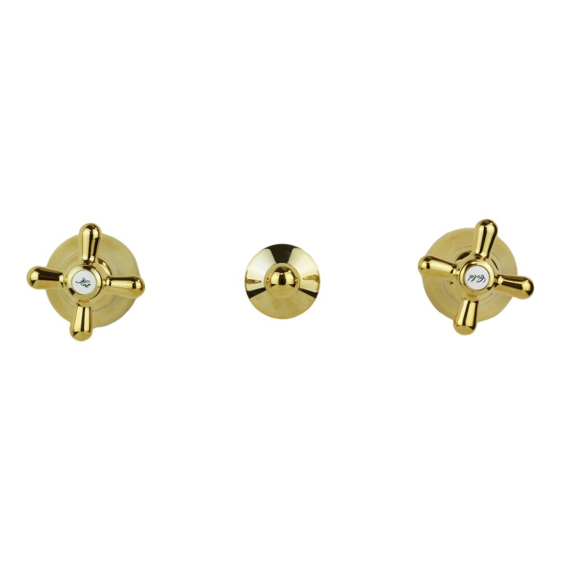 Three holes bidet battery 3-hole bidet tap in gold color Gattoni Calypso 1114150D0