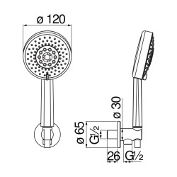 Kit Douche Ensemble complet pour douche couleur chrome Nobili Lira KITLIRA1CR