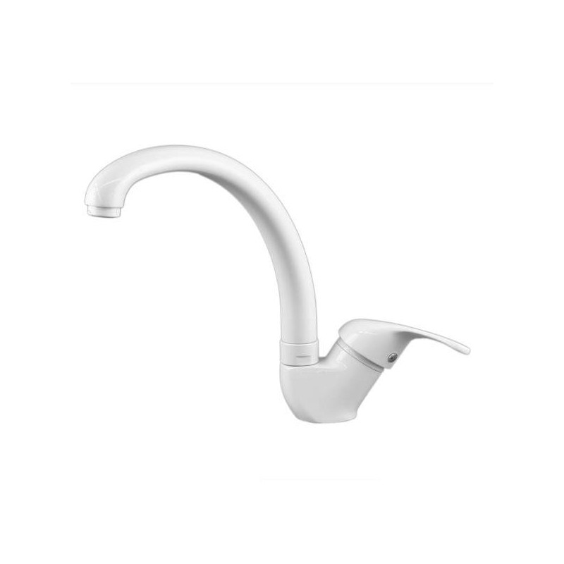 traditional kitchen taps Traditional kitchen mixer with adjustable spout, glossy white color Gattoni Giove 0210/PC01