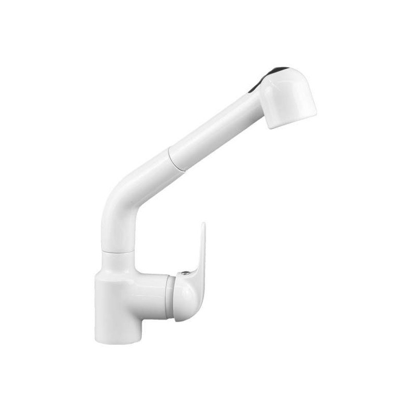 Kitchen taps with shower head Kitchen sink mixer with high spout, extractable shower, glossy white color Gattoni Callisto 0400/P