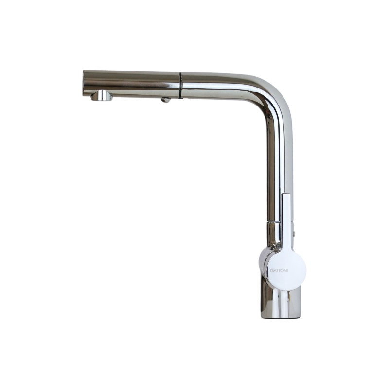 Kitchen taps with shower head Kitchen mixer with extractable spout chrome color Gattoni Pesci PC0405.CR