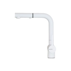 Kitchen taps with shower head Kitchen sink mixer with removable matt white shower Gattoni Pesci PC0405.BO