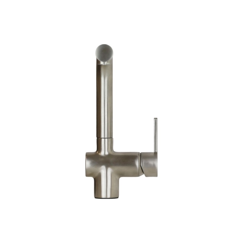 Kitchen taps with shower head Kitchen mixer with extractable shower in brushed steel color Gattoni Pesci PC0405.NS