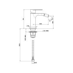 Robinet de salle de bain Ensemble mitigeur lavabo haut, bidet et kit de douche en finition acier brossé Gattoni Avio KITAVIO5NS