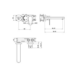 Robinet de salle de bain Ensemble mitigeur lavabo mural, bidet et kit de douche en finition blanc mat Gattoni Avio KITAVIO6BO