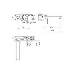 Badarmaturen Set Wandmontiertes Waschbecken-Mischbatterie-Set, Bidet und Brauseset aus gebürstetem Stahl Gattoni Avio KITAVIO6NS